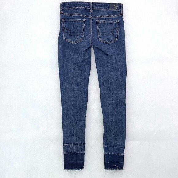 American Eagle Women's Jeans Super Stretch Jeggings Raw Hems size 4R - Picture 2 of 7